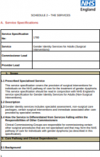 Service specification: Gender Identity Services for Adults (Surgical Interventions)